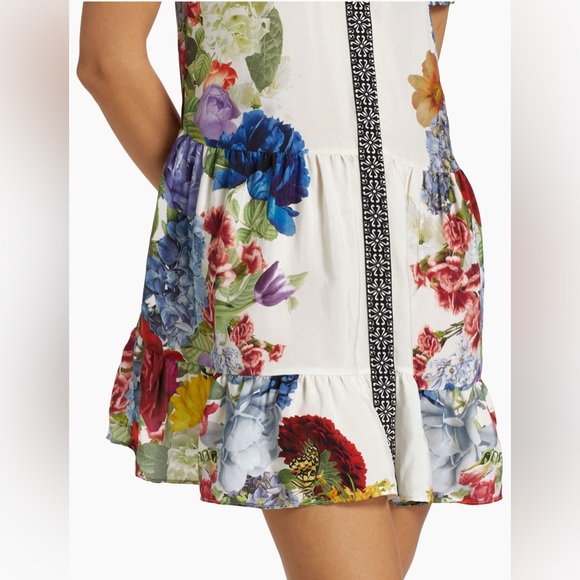 Alice + Olivia Claire Floral Puff-Sleeve Mini Shirtdress - Picture 5 of 8